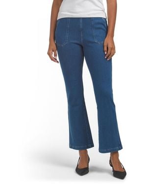TJ Maxx Petite Pull On Bootcut Jeans With Front Pockets For Spandex/Cotton/Polyester - Blue