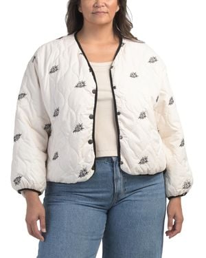 TJ Maxx Plus Quilted Jacket For Nylon/Polyester - Natural