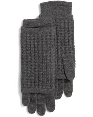 TJ Maxx Cashmere Waffle Stitch 3-In-1 Gloves For - Gray