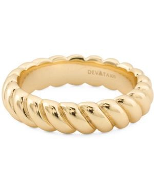 TJ Maxx 14Kt Plated Sterling Rope Band Ring - Metallic