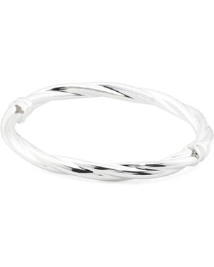 TJ Maxx Sterling Plated Bronze Twisted Bangle Bracelet - White