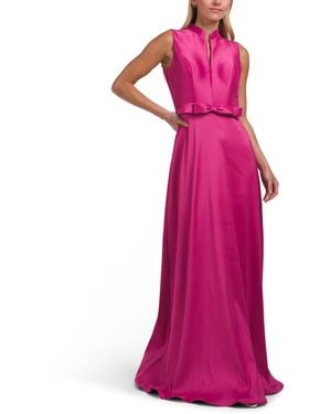 TJ Maxx Sleeveless Mikado Gown With Bow Waistband For Polyester - Pink