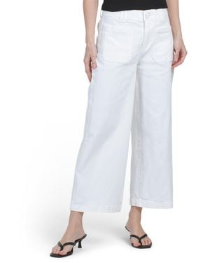 TJ Maxx Ab Tech High Rise Wide Leg Ankle Jeans For Spandex/Cotton - White