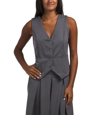 TJ Maxx Classic Button Vest For Spandex/Polyester/Viscose - Gray