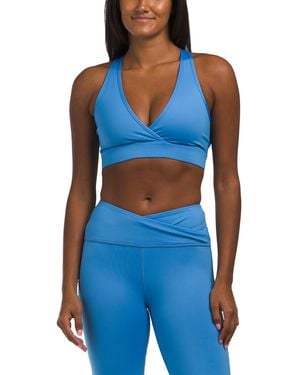 TJ Maxx Upf 50 Formfit Crossover V-Neck Bra For Polyester - Blue