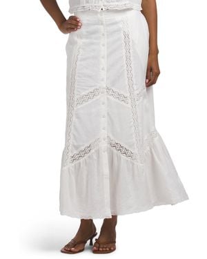 TJ Maxx Linen Blend Maxi Skirt For Cotton/Linen/Rayon - White