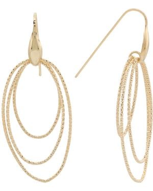 TJ Maxx 18Kt Plated Bronze Oval Hook Earrings - Metallic