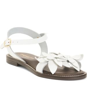 TJ Maxx Leather Flower Sandals For - White