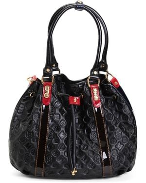 TJ Maxx Leather Logo Bucket Bag For Leather - Black