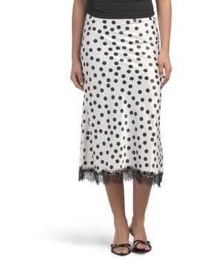 TJ Maxx Bias Skirt With Lace Hem For Spandex/Polyester - Black