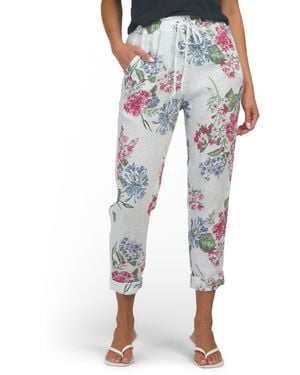 TJ Maxx Linen Floral Pants For - Blue