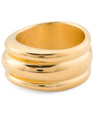 TJ Maxx 14Kt Triple Ribbed Ring - Metallic