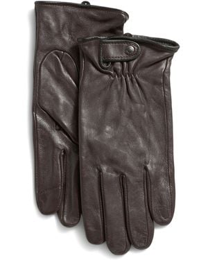 TJ Maxx Leather Vented Touchscreen Compatible Belt Gloves For - Gray
