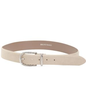 TJ Maxx Suede Perla Belt With Ornate Buckle For - Gray