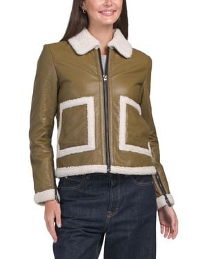 TJ Maxx Leather Noa Jacket, Polyester/Leather - Multicolor