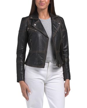 TJ Maxx Leather Jacket, Polyester/Leather - Black
