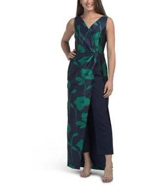 TJ Maxx Walk Through Floral Mikado Jumpsuit For Nylon/Spandex/Polyester - Green