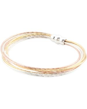 TJ Maxx 14Kt Plated Bronze Tricolor Multi-Row Bracelet, Diamond - White