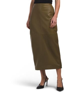 TJ Maxx Leather Dana Skirt, Nylon/Leather - Green