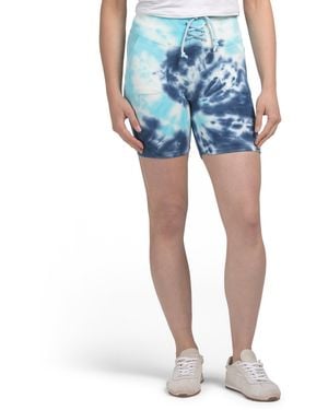 TJ Maxx Lounge Knit Lace Up Bike Shorts For Spandex/Polyester/Rayon - Blue