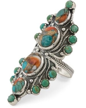 TJ Maxx Sterling Plated Oyster Copper Ring - Green