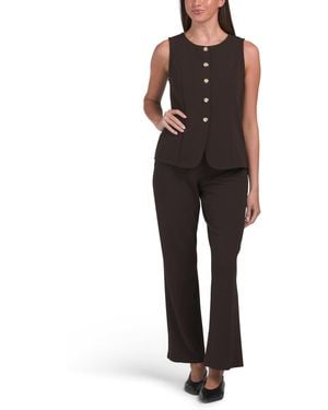 TJ Maxx 2Pc Vest And Classic Pants Set For Spandex/Polyester - Black