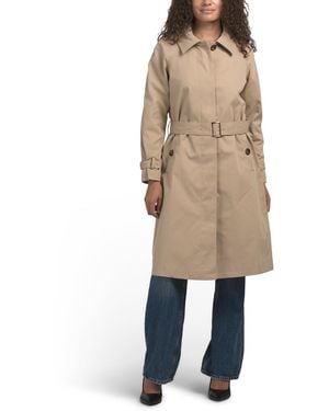 TJ Maxx Belted Trench Coat, Polyester - Natural