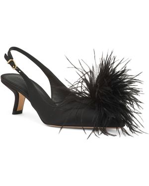 TJ Maxx Kylie Slingback Feather Heels For Leather - Black