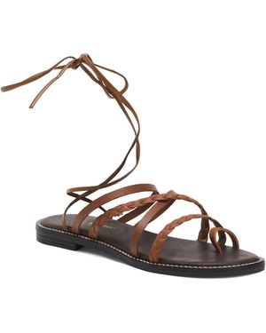 TJ Maxx Leather Multislide Sandals For - Metallic