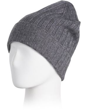 TJ Maxx Cashmere Ribbed Beanie For - Gray