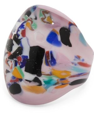 TJ Maxx Murano Glass Oval Ring For - Gray