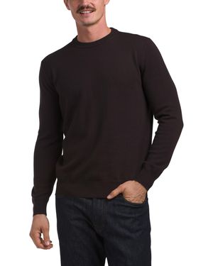 TJ Maxx Extrafine Merino Wool Long Sleeve Crew Neck Pull Over Sweater - Black