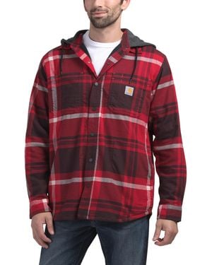 TJ Maxx Hamilton Plaid Shirt Jacket For Cotton/Polyester - Red