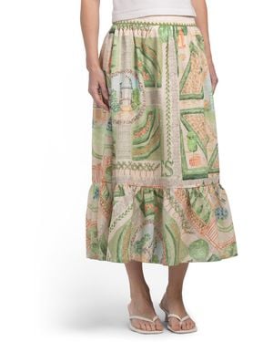 TJ Maxx Sariyah Midi Skirt For Polyester/Rayon - White