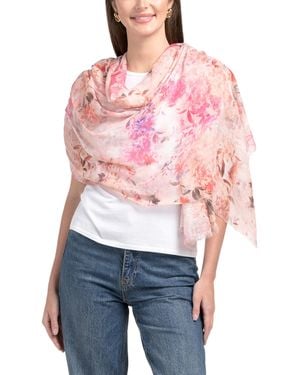 TJ Maxx Wild Flowers Pashmina Scarf For Modal - Red