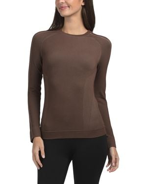 TJ Maxx Wool Blend Seamless Long Sleeve Base Layer Top For Nylon/Spandex/Acrylic - Brown