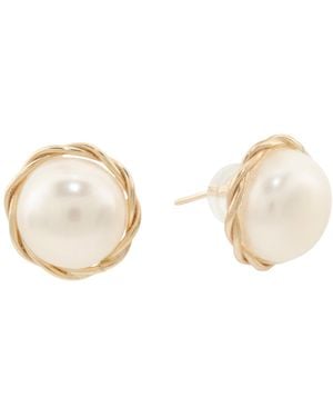 TJ Maxx 14Kt Twisted Pearl Stud Earrings - Natural