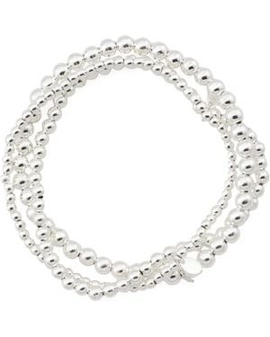 TJ Maxx Plated Beaded Stretch Bracelets - White
