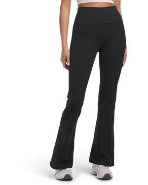 TJ Maxx Lux Florence Fold Over Full Length Flared Pants, Spandex/Polyester - Black