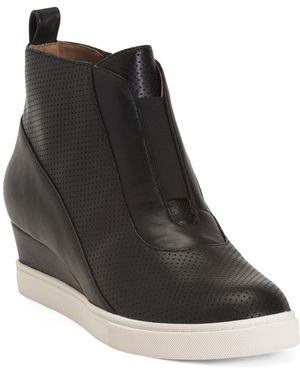 TJ Maxx Leather Anna Sneaker Wedges For - Black