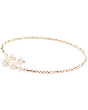 TJ Maxx 14Kt Beaded Freshwater Pearl Bypass Bracelet - White