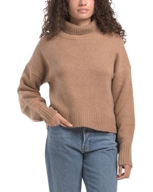 TJ Maxx Cashmere Heirloom Oversized Turtleneck Sweater - Blue