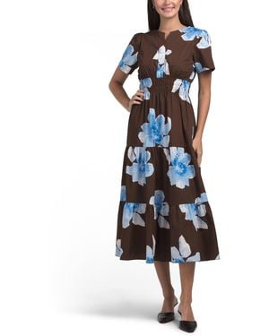 TJ Maxx Short Sleeve Midi Dress For Cotton - Blue