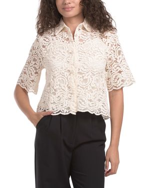 TJ Maxx Lace Shirt For Cotton/Polyester/Viscose - White