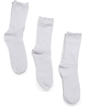 TJ Maxx 3Pk Slouchy Socks For Spandex/Polyester - White