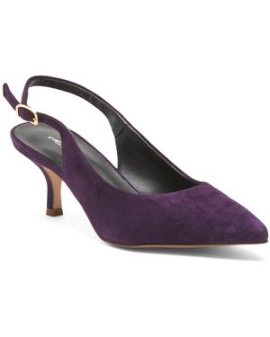 TJ Maxx Slingback Heeled Shoe With Pointy Toe For /Suede - Purple