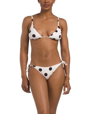 TJ Maxx Two-Piece Polka Dot Triangle Bikini Top And Side Tie Bikini Set For Nylon/Polyester - Brown