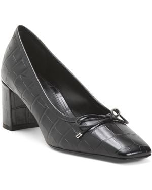 TJ Maxx Leather Arissa Block Heel Pumps For - Black