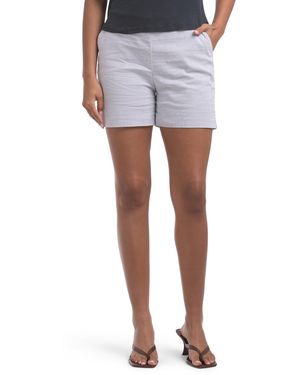 TJ Maxx Seersucker Super Stretch Pull On Shorts For Nylon/Spandex/Cotton - Blue