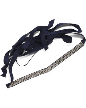TJ Maxx Glass Bead And Crystal Chain Hand Embroidered Belt For Nylon - Blue